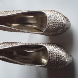 Bella Luna Gold Stiletto Platform Heels